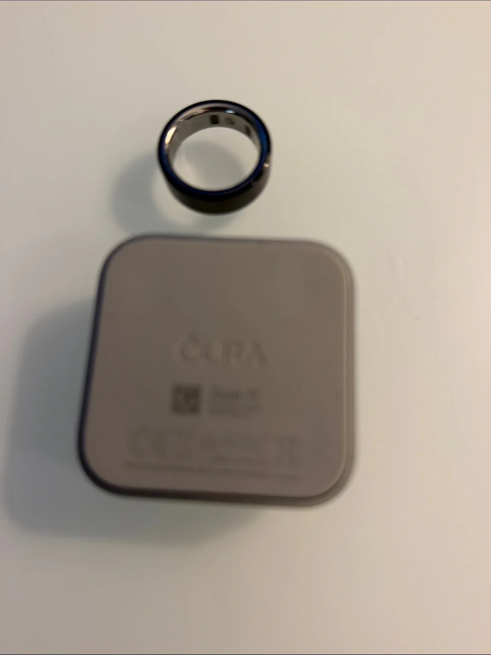 Oura Gray Charging Dock with Stainless Steel Smart Ring